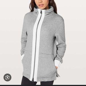 Lululemon Light As Warmth Long Fleece Jacket Grey 8